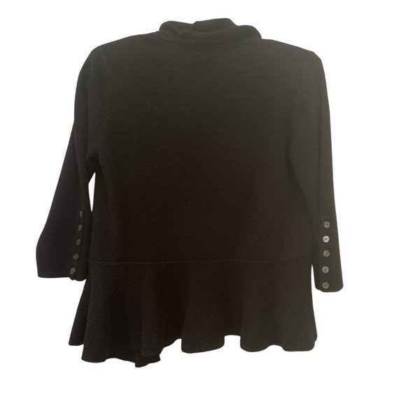 Women’s Black Wool & Cashmere Open Front Cardigan Sz XS Neutral Staple - Picture 2 of 11